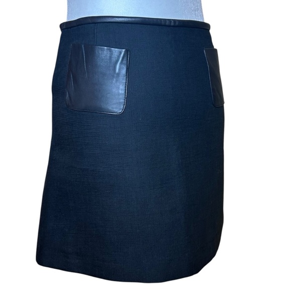 Maje - A-Line Mini Skirt, Lamb Leather Pockets - Size XS US (Size 34 FR), Black - Picture 5 of 16
